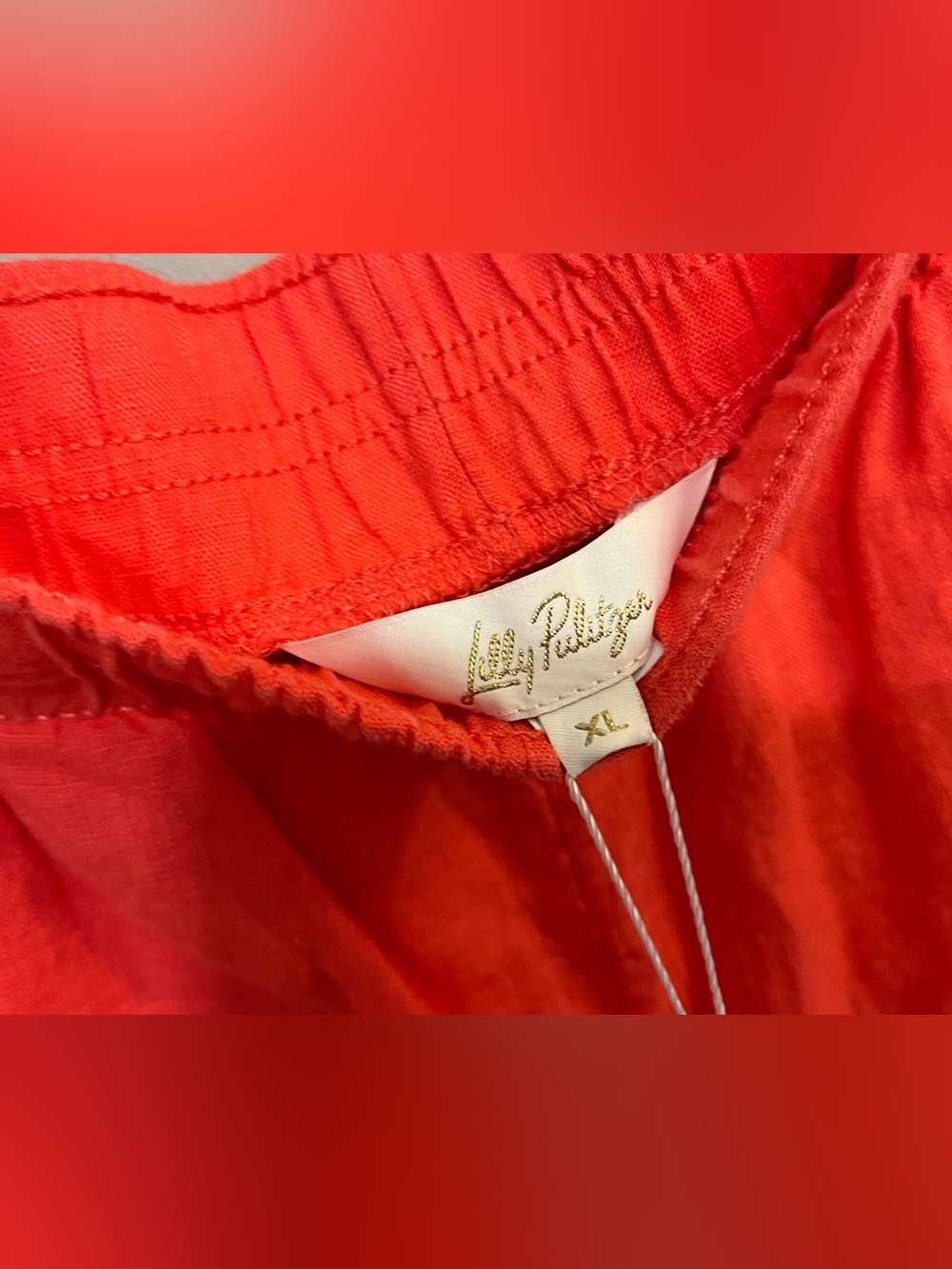 NWT Lilly Pulitzer Lilo Linen Short Mizner Red Size XL - Picture 4 of 8